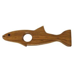 Erik Jorgensen Zebra Wood Fish Magic Balancing Wine Bottle Stand